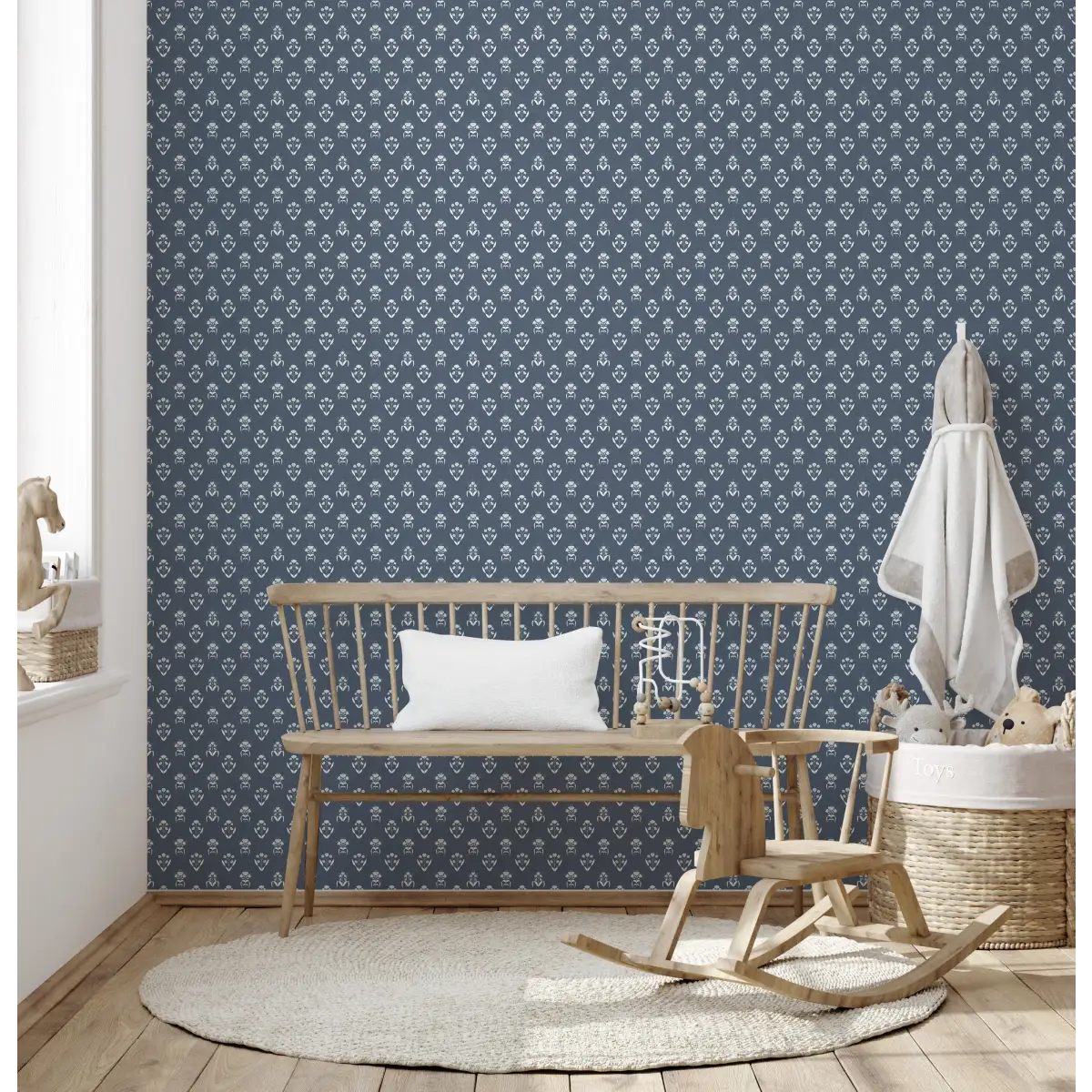Laina Wallpaper - Petite Floral Block Print - by Quirky Paisley Designs - Loomwell Home Goods