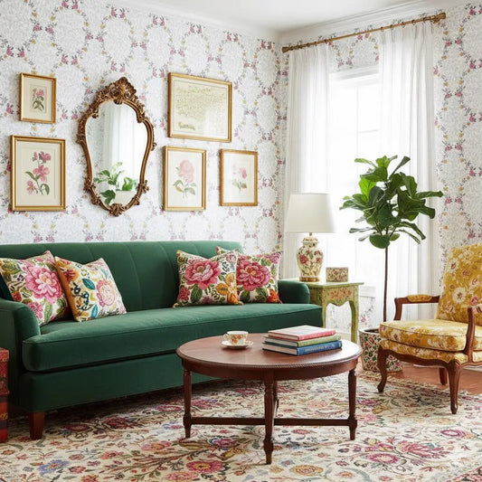 Lakely Wallpaper - Floral Ovals - by Jun Shu Create - Loomwell Home Goods