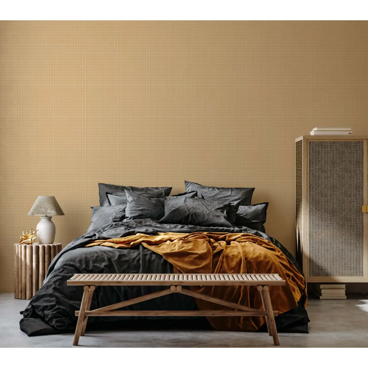 Laken Wallpaper - Hand Drawn Check - by Cassandra Zaniboni - Loomwell Home Goods