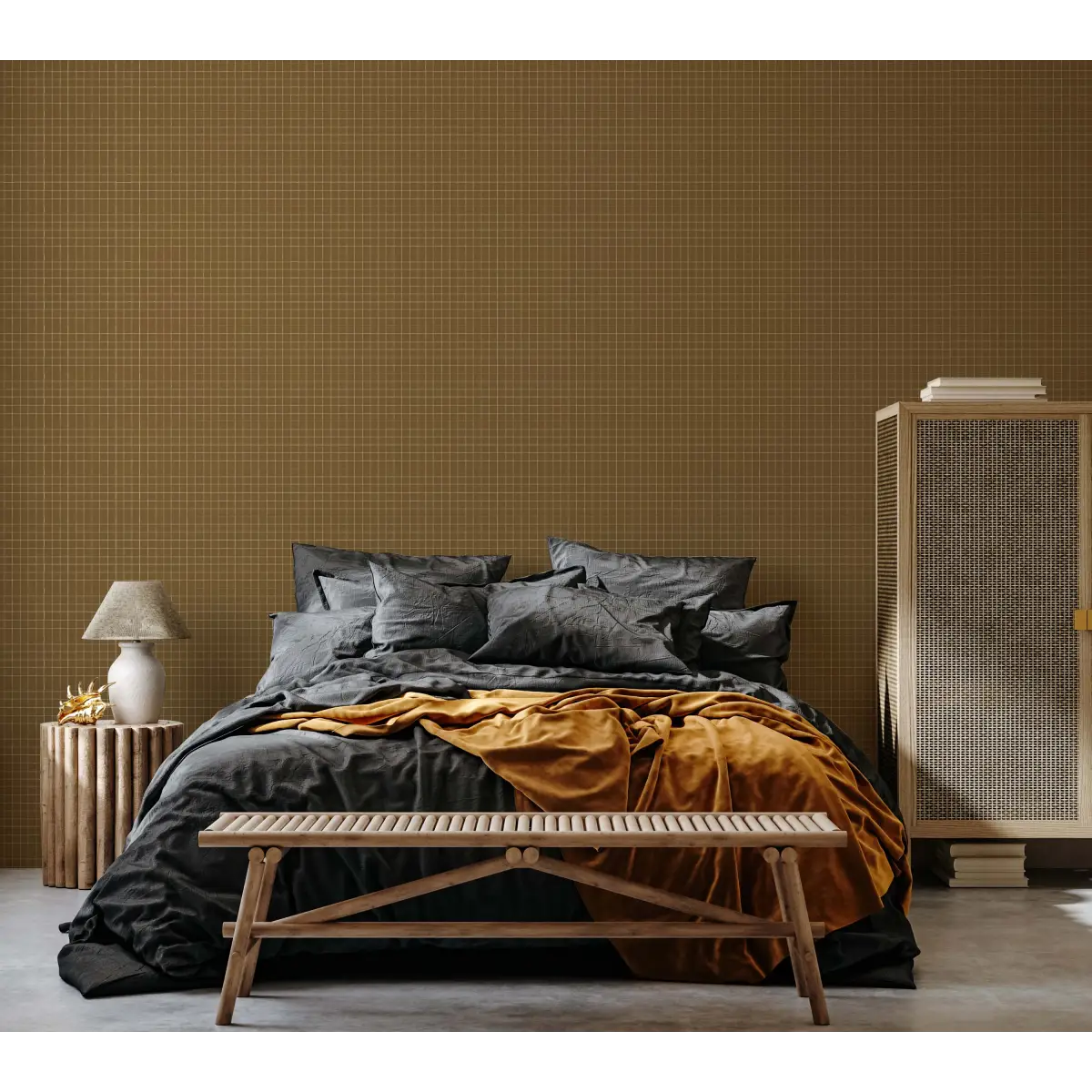 Laken Wallpaper - Hand Drawn Check - by Cassandra Zaniboni - Loomwell Home Goods