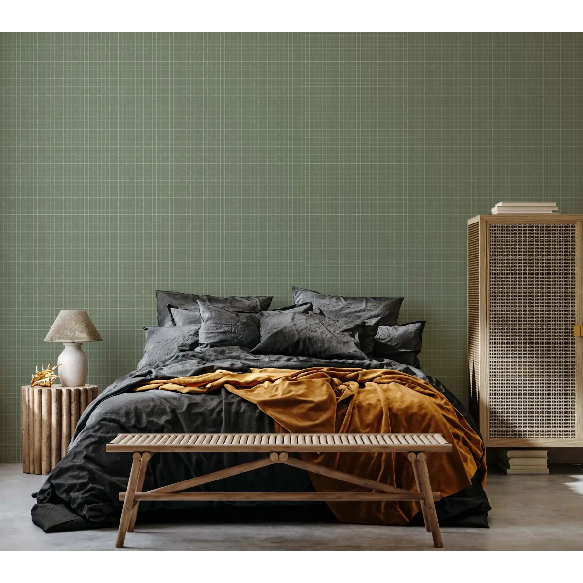 Laken Wallpaper - Hand Drawn Check - by Cassandra Zaniboni - Loomwell Home Goods