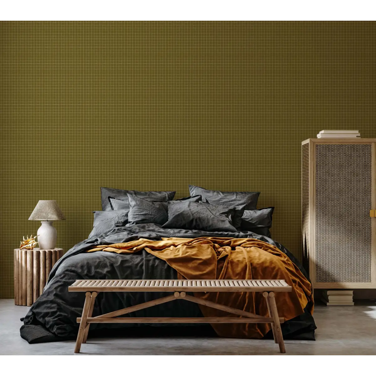 Laken Wallpaper - Hand Drawn Check - by Cassandra Zaniboni - Loomwell Home Goods