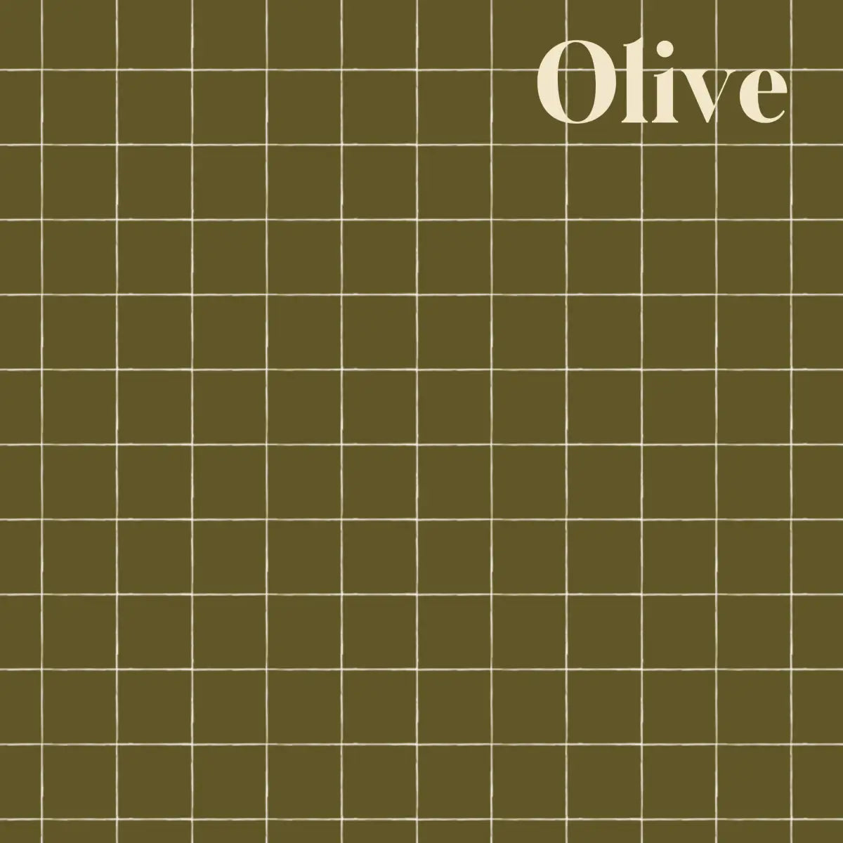 Laken Wallpaper - Hand Drawn Check - by Cassandra Zaniboni - Sample 1 foot by 1 foot / Olive - Loomwell Home Goods
