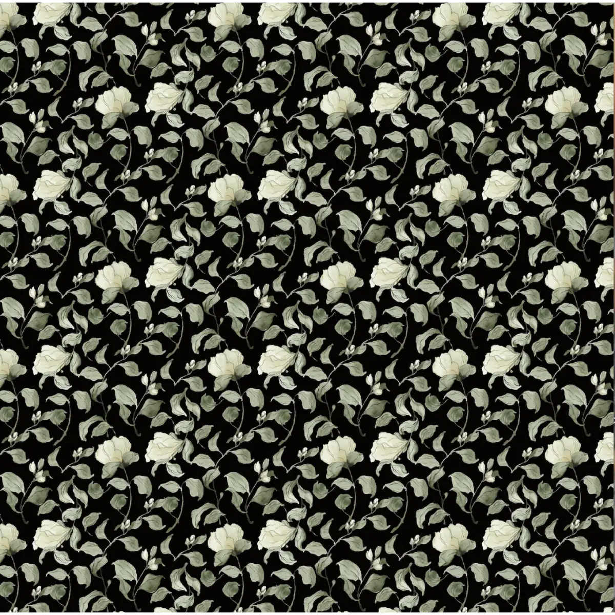 Lancaster Wallpaper - Leafy Vines - by Aubrey Fairchild - Sample 1 foot by 1 foot / Dark - Loomwell Home Goods