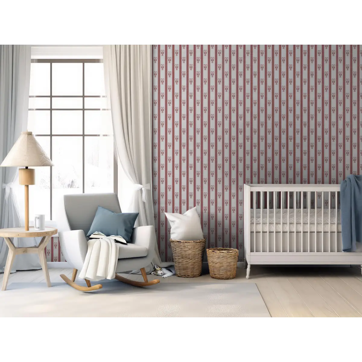 Landon Wallpaper - Lobster Cottage Stripe - by Studio Stephie - Loomwell Home Goods