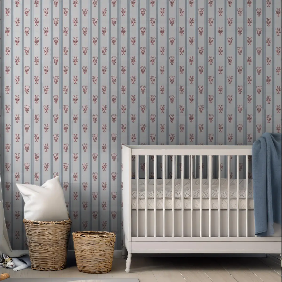 Landon Wallpaper - Lobster Cottage Stripe - by Studio Stephie - Loomwell Home Goods