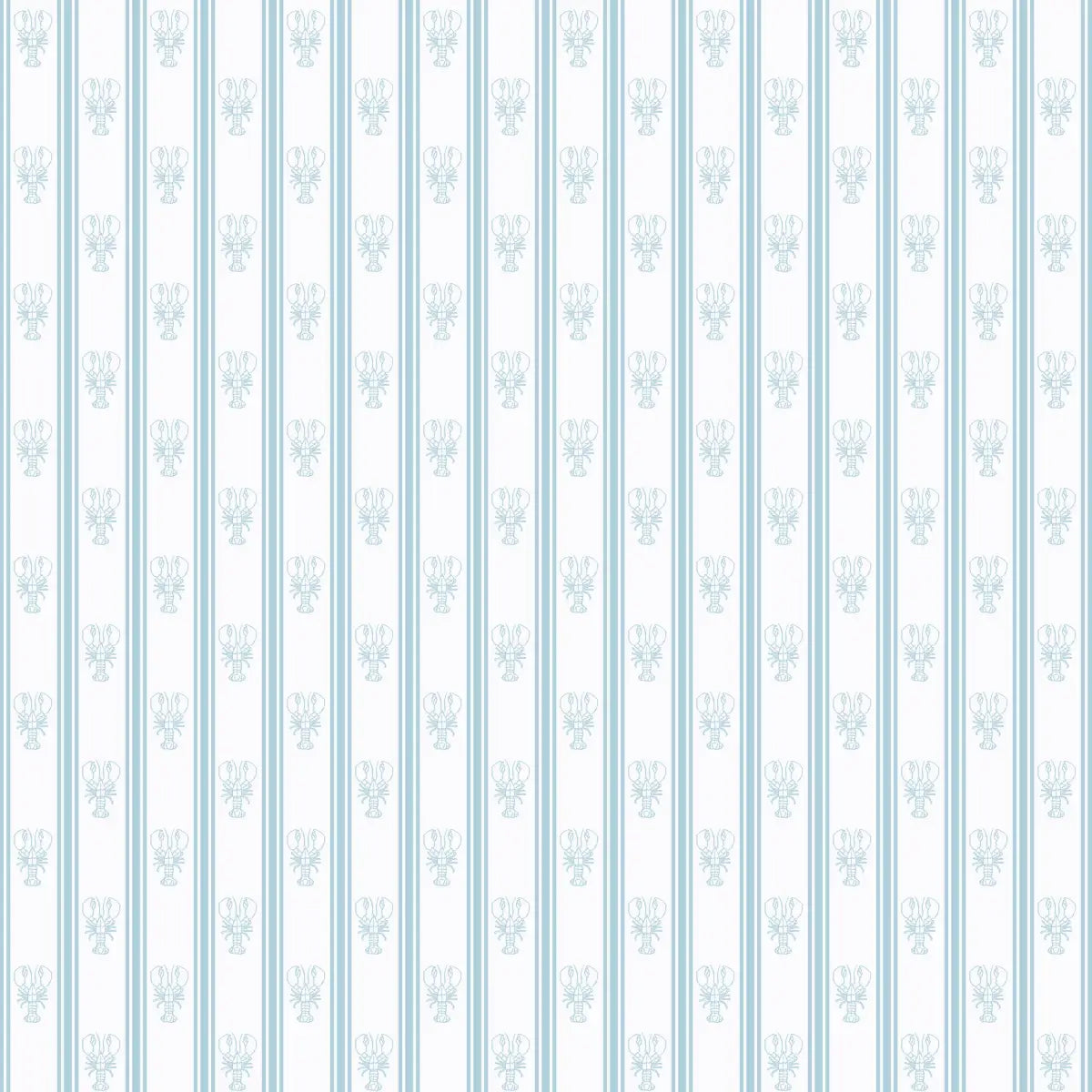 Landon Wallpaper - Lobster Cottage Stripe - by Studio Stephie - Sample 1 foot by 1 foot / Blue - Loomwell Home Goods