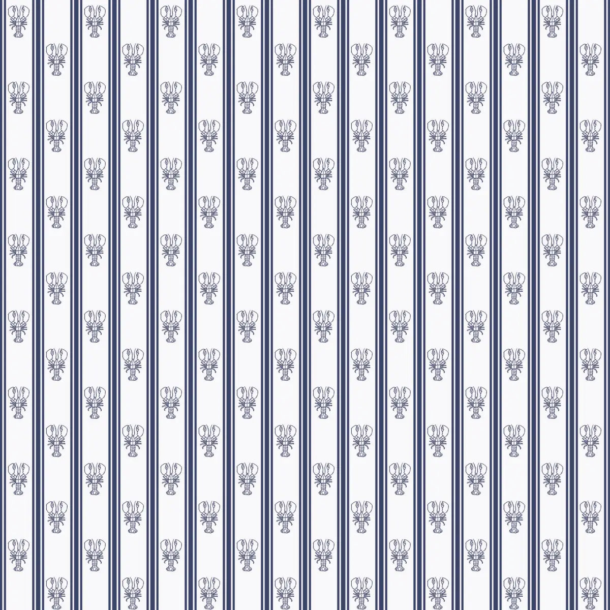 Landon Wallpaper - Lobster Cottage Stripe - by Studio Stephie - Sample 1 foot by 1 foot / Navy - Loomwell Home Goods