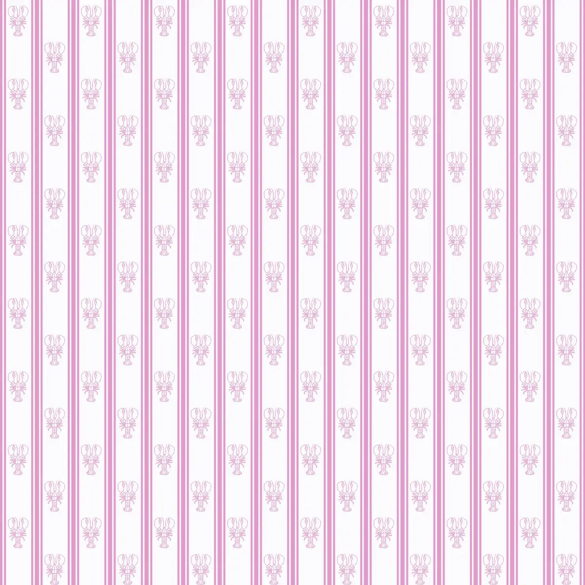 Landon Wallpaper - Lobster Cottage Stripe - by Studio Stephie - Sample 1 foot by 1 foot / Pink - Loomwell Home Goods