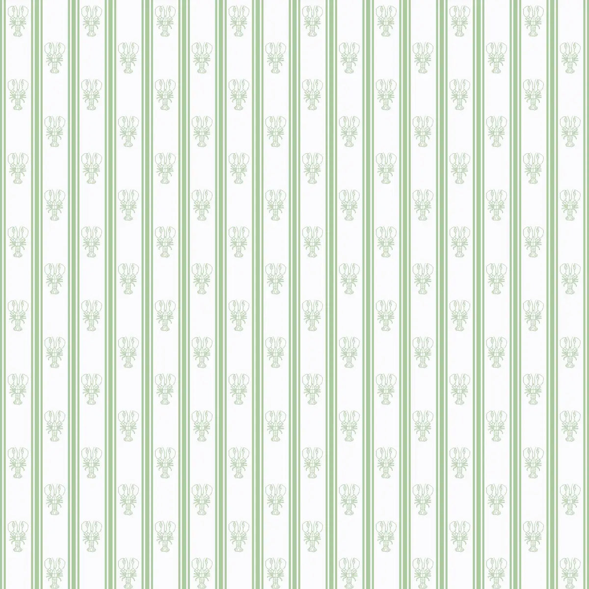 Landon Wallpaper - Lobster Cottage Stripe - by Studio Stephie - Sample 1 foot by 1 foot / Sage - Loomwell Home Goods