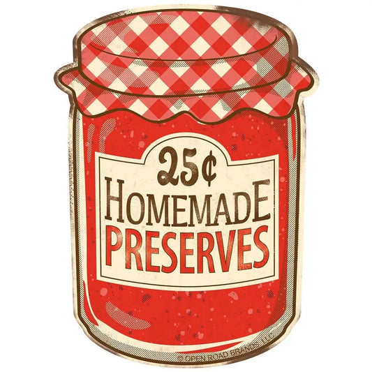 Large Vinyl Sticker - Homemade Preserves Jam Jar - RetroPlanet