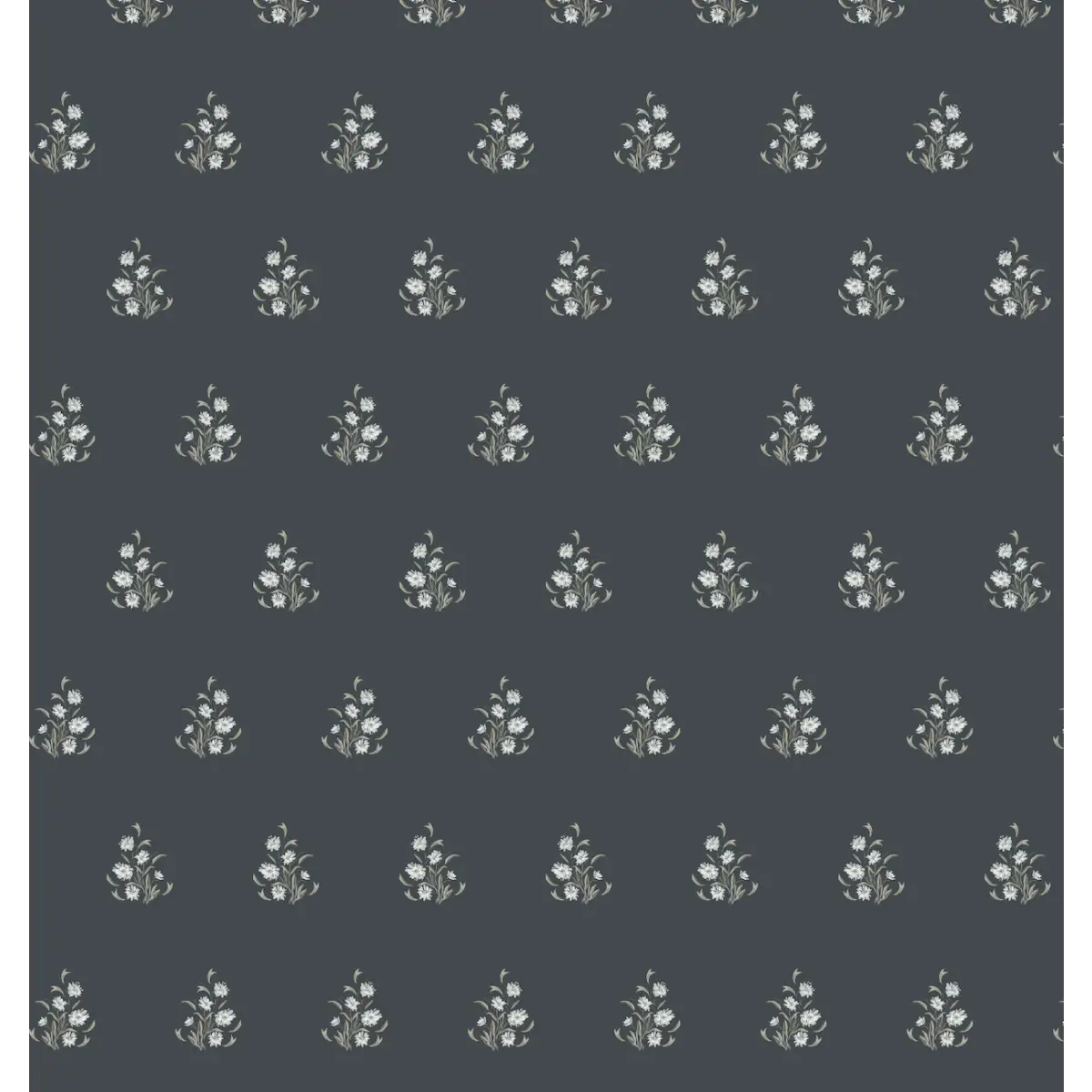 Laura Wallpaper - Petite Flowers - by Lisee Ree - Sample 1 foot by 1 foot / Deep Blue - Loomwell Home Goods
