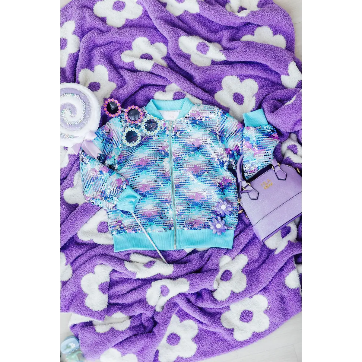 Girl’s Crossbody Purse - Lavender Glitter - Mila & Rose ®