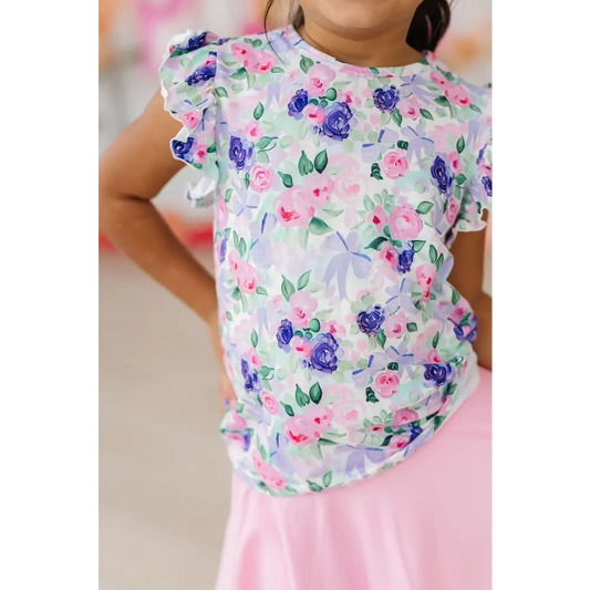 Lavender Love S/S Ruffle Tee - Mila & Rose ®