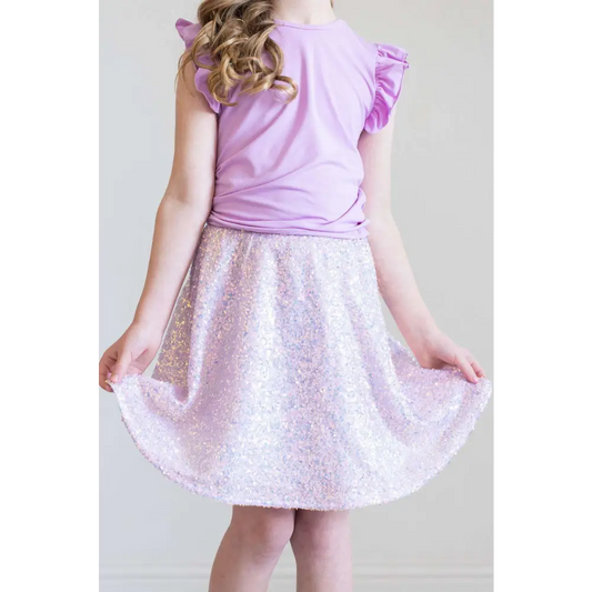 Lavender Sequin Twirl Skort - Mila & Rose ®