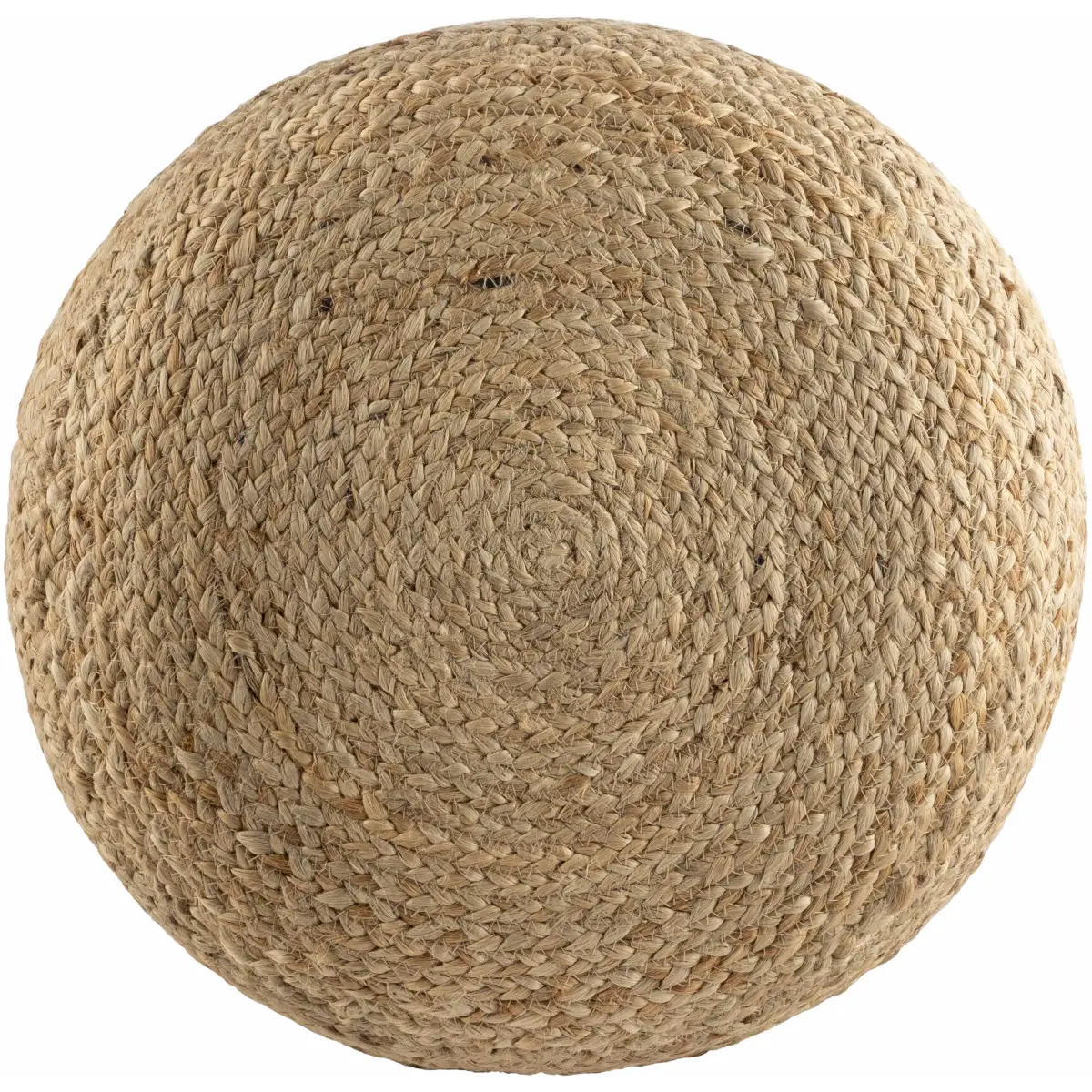 Beige Jute Pouf - 14’’H x 18’’W x 18’’D Cylinder - Boutique Rugs