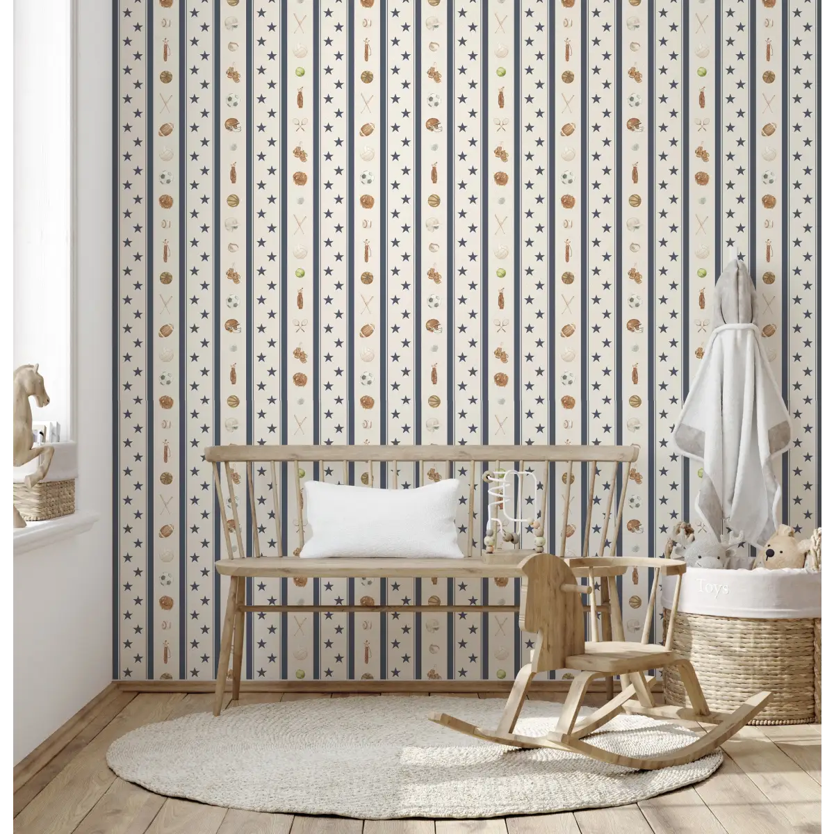 Lawson Wallpaper - Sports for Kids - by Hailey Kiefer Designs - Loomwell Home Goods