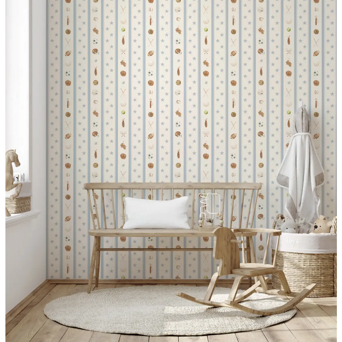 Lawson Wallpaper - Sports for Kids - by Hailey Kiefer Designs - Loomwell Home Goods