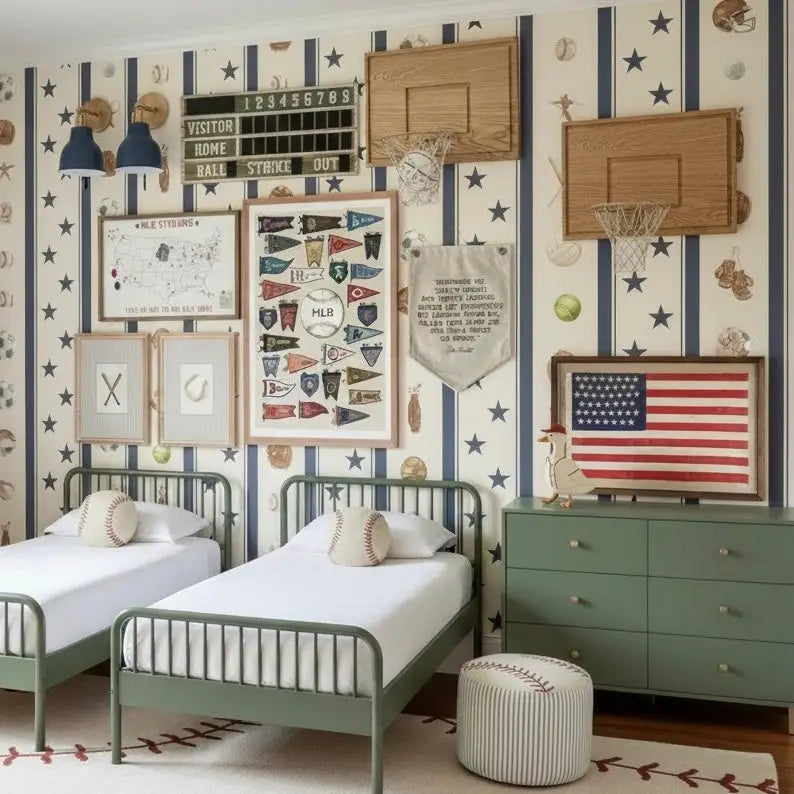 Lawson Wallpaper - Sports for Kids - by Hailey Kiefer Designs - Loomwell Home Goods