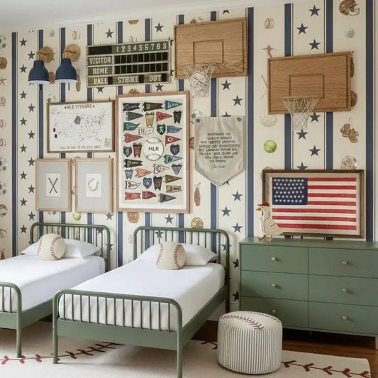 Lawson Wallpaper - Sports for Kids - by Hailey Kiefer Designs - Loomwell Home Goods