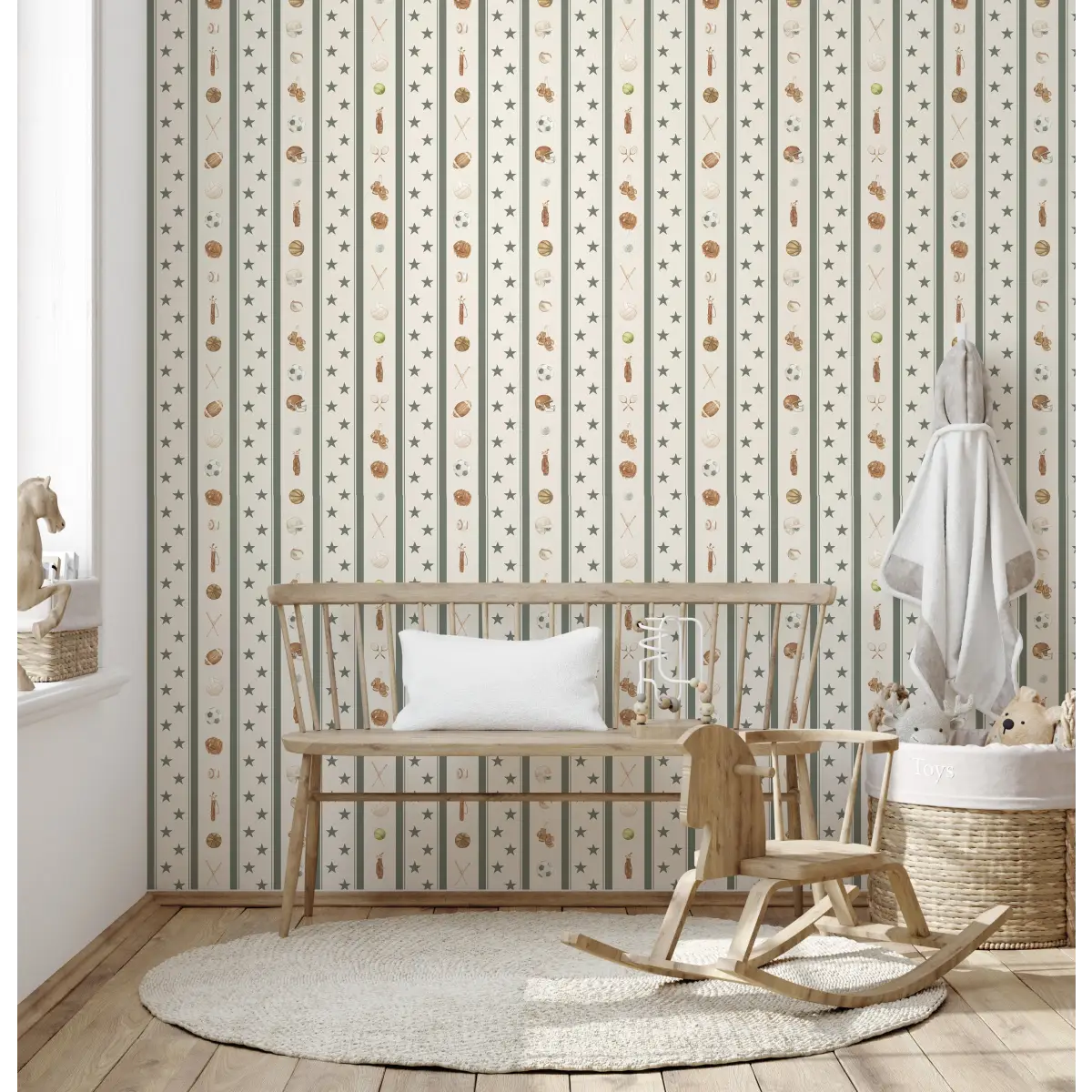 Lawson Wallpaper - Sports for Kids - by Hailey Kiefer Designs - Loomwell Home Goods