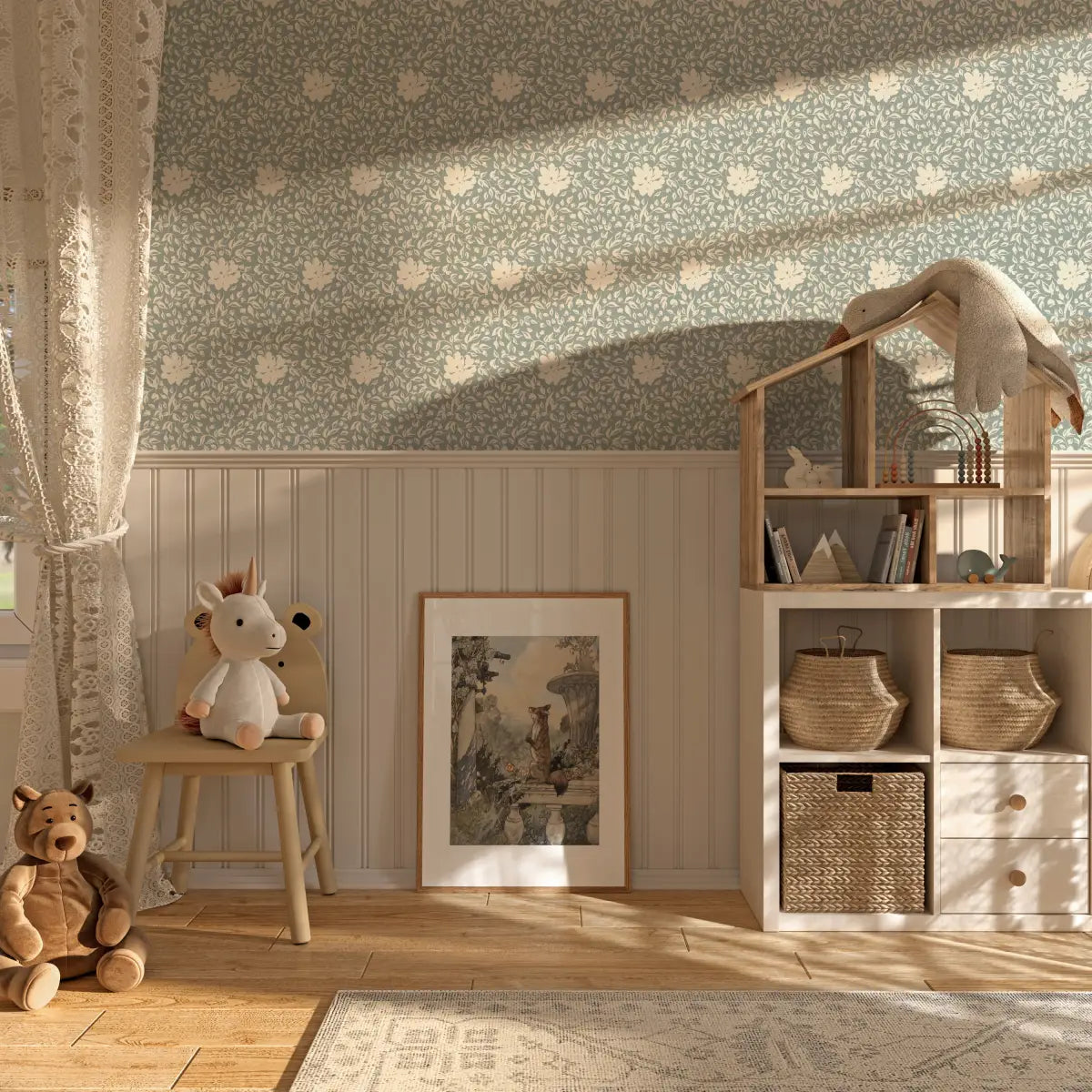 Layla Wallpaper - Blooms and Leaves - by Ali Anni - Loomwell Home Goods