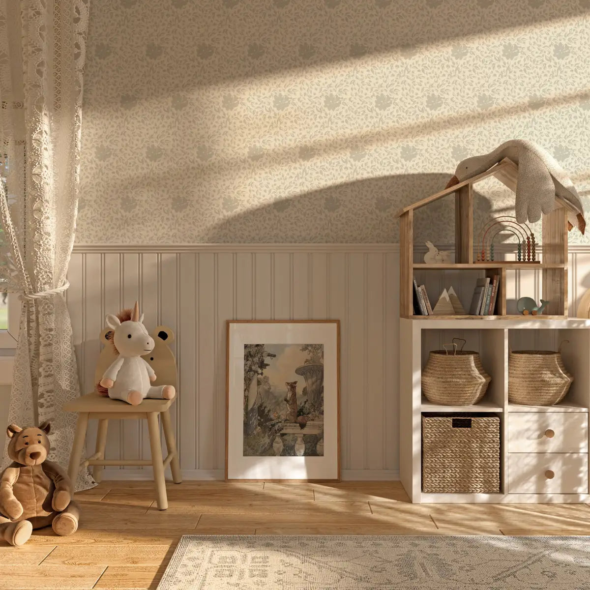 Layla Wallpaper - Blooms and Leaves - by Ali Anni - Loomwell Home Goods