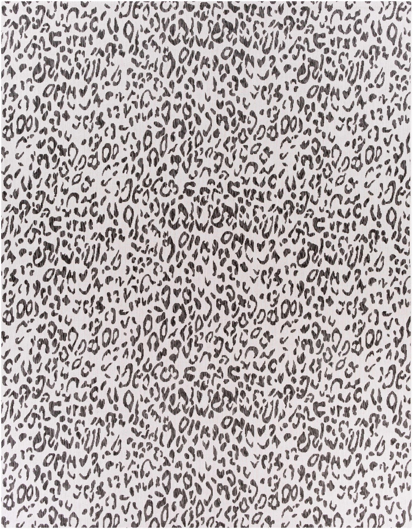 Alderbury White Leopard Print Rug