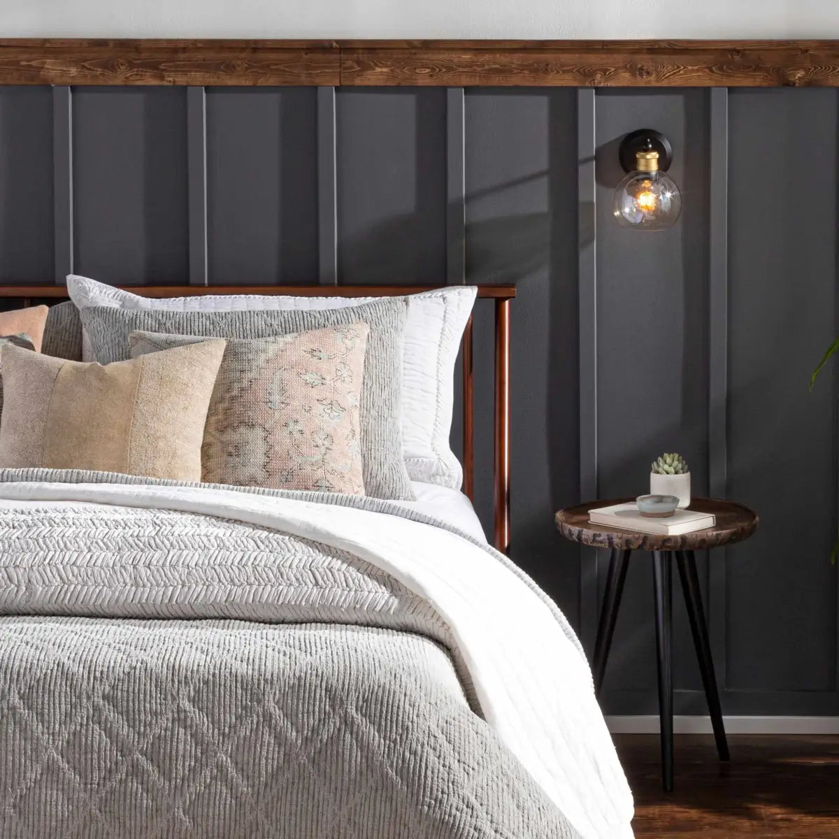 Leabrook Black Metal Wall Sconce - 8.25’’H x 6’’W x 7.75’’D - Boutique Rugs