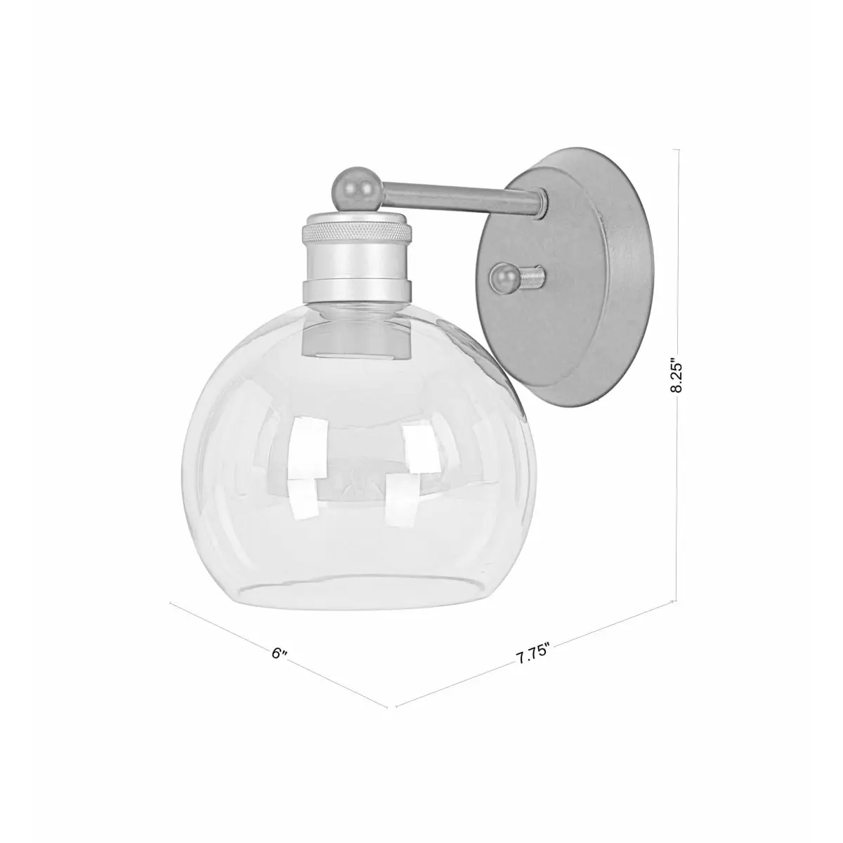 Leabrook Black Metal Wall Sconce - 8.25’’H x 6’’W x 7.75’’D - Boutique Rugs