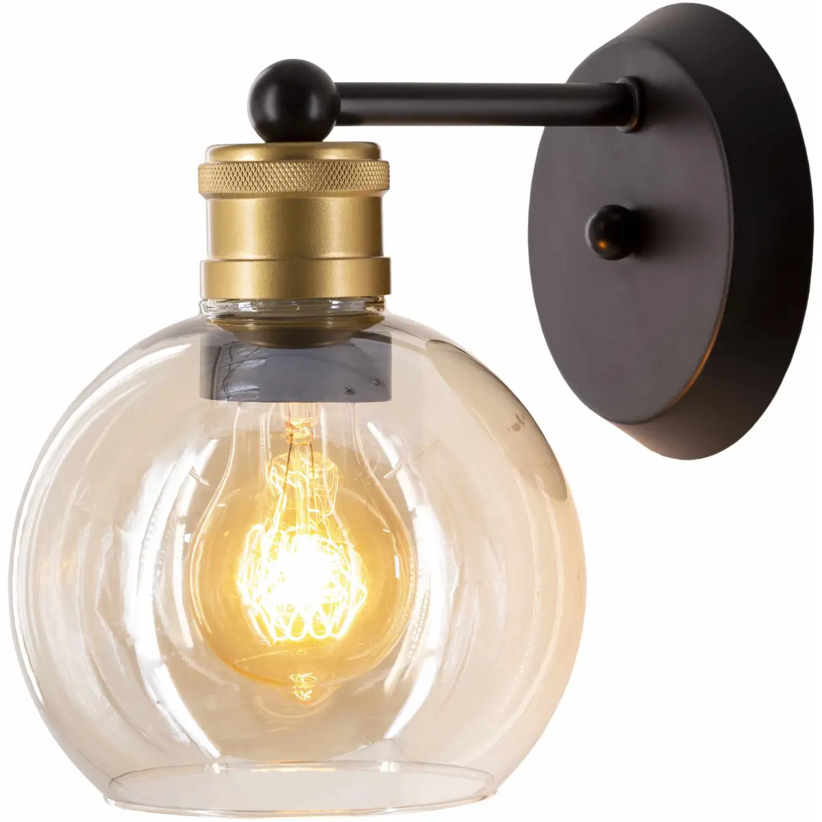 Leabrook Black Metal Wall Sconce - 8.25’’H x 6’’W x 7.75’’D - Boutique Rugs