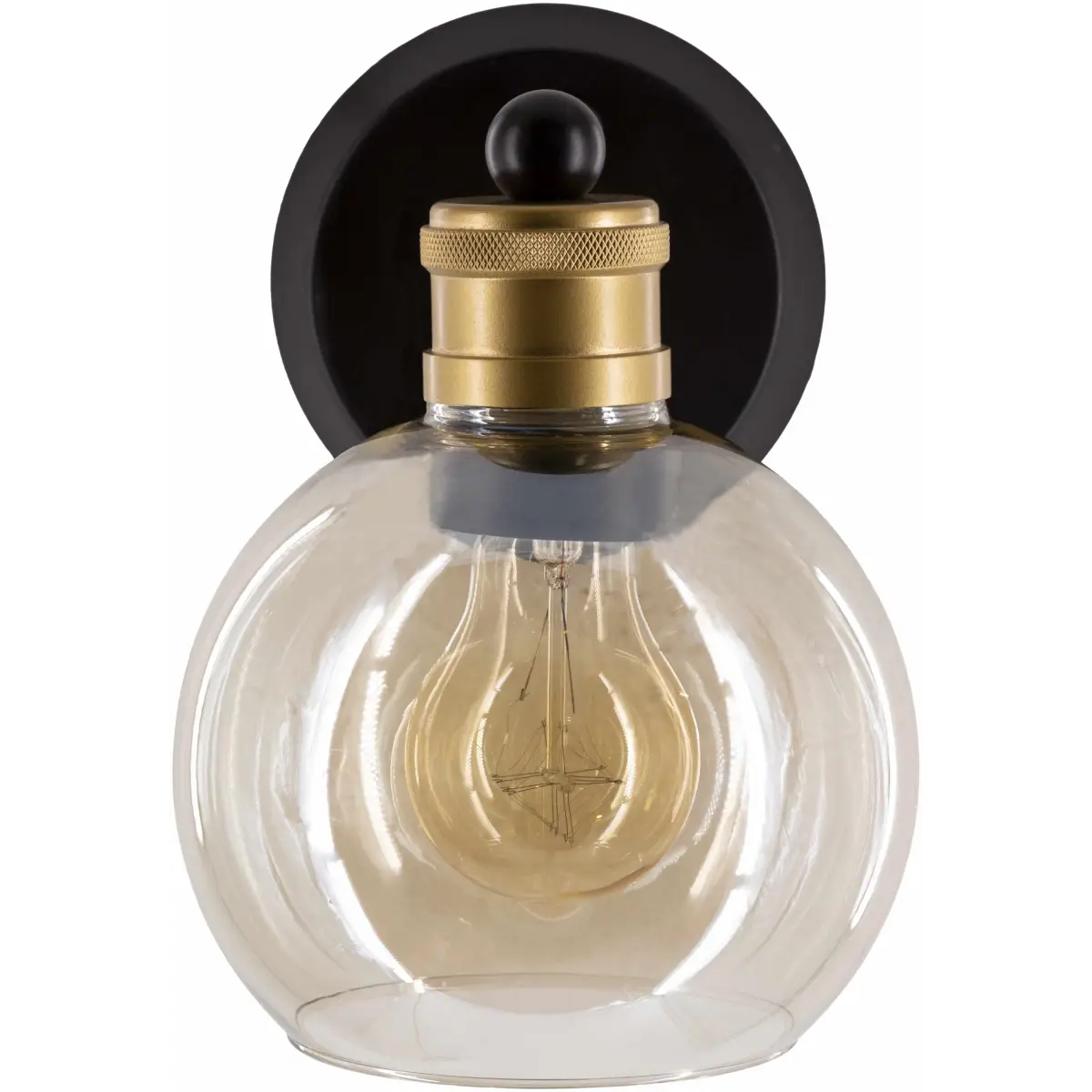 Leabrook Black Metal Wall Sconce - 8.25’’H x 6’’W x 7.75’’D - Boutique Rugs