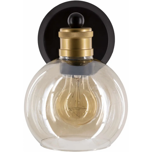 Leabrook Black Metal Wall Sconce - 8.25’’H x 6’’W x 7.75’’D - Boutique Rugs