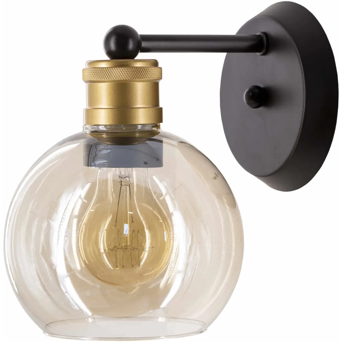 Leabrook Black Metal Wall Sconce - 8.25’’H x 6’’W x 7.75’’D - Boutique Rugs