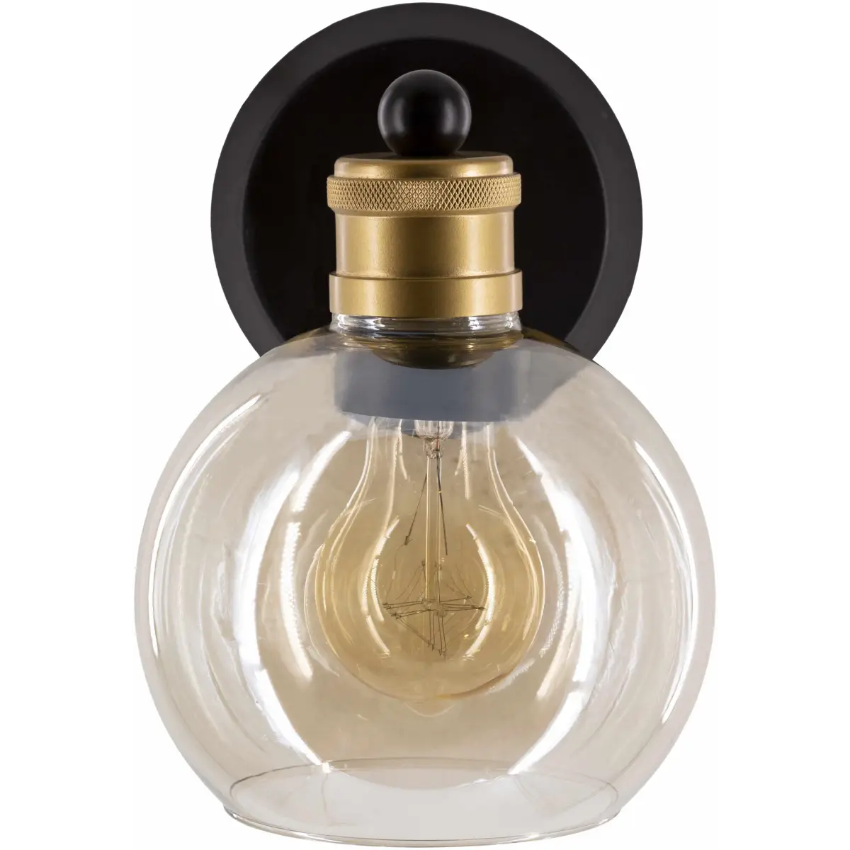 Leabrook Black Metal Wall Sconce - 8.25’’H x 6’’W x 7.75’’D - Boutique Rugs