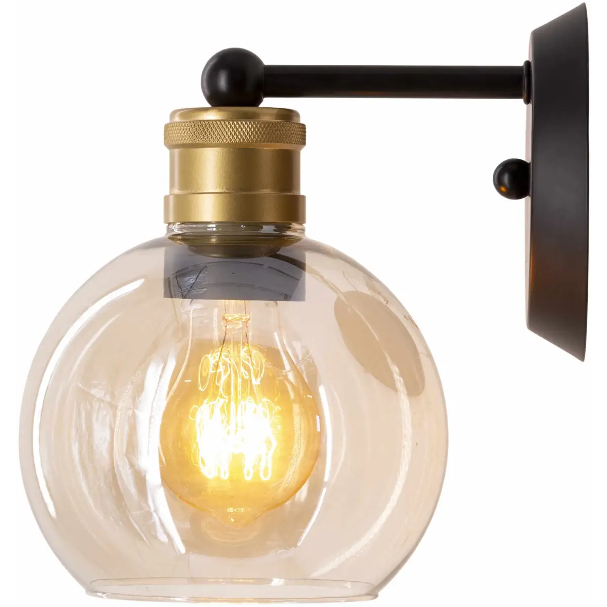 Leabrook Black Metal Wall Sconce - 8.25’’H x 6’’W x 7.75’’D - Boutique Rugs