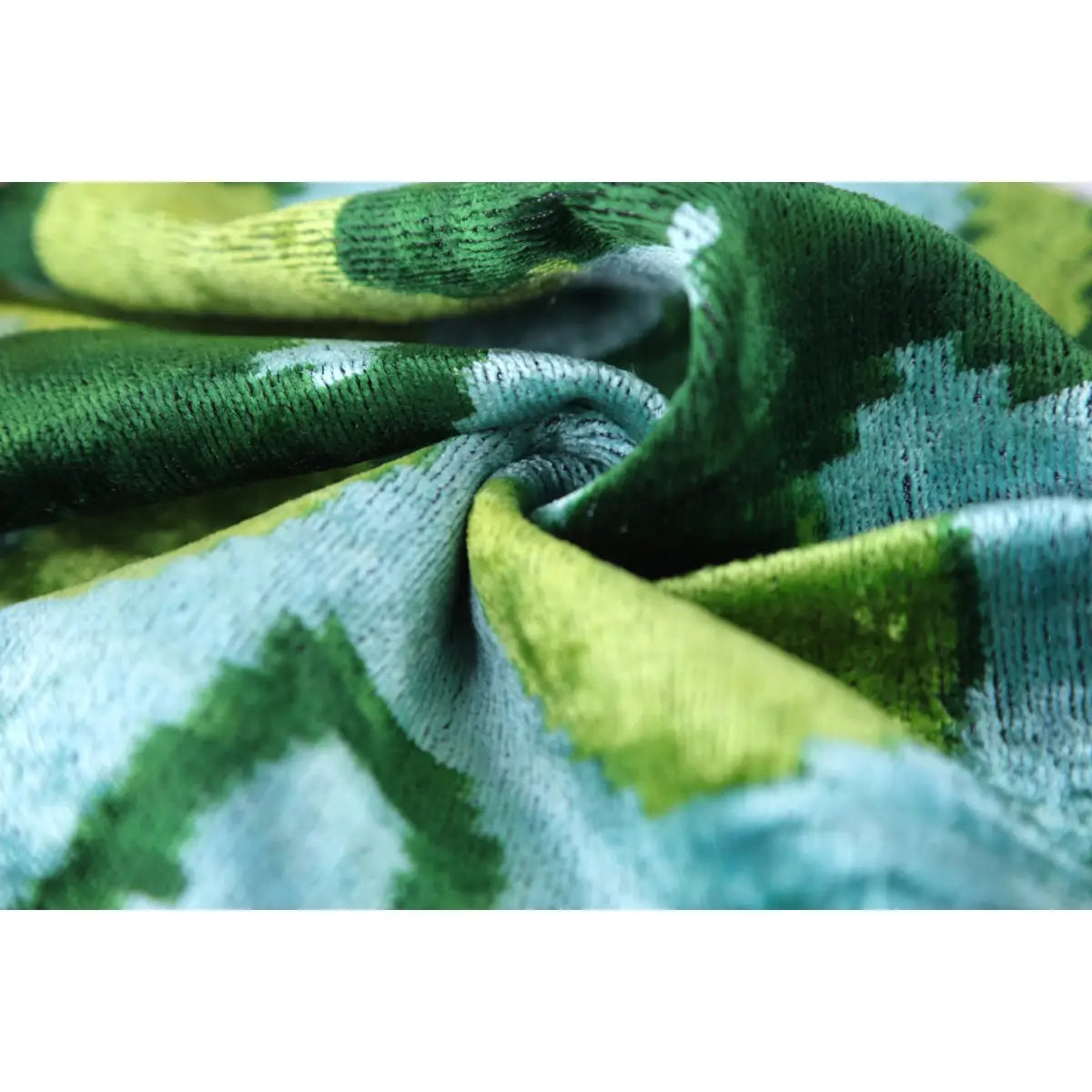 Luxury Velvet Pillow – Handmade Leaf Green & Aqua 16x24 Botanical Design - Canvello