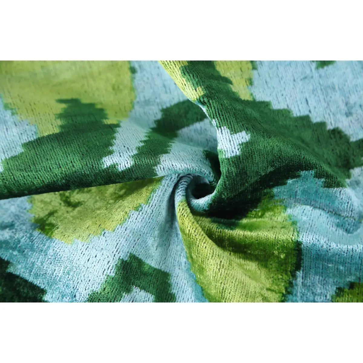 Luxury Velvet Pillow – Handmade Leaf Green & Aqua 16x24 Botanical Design - Canvello