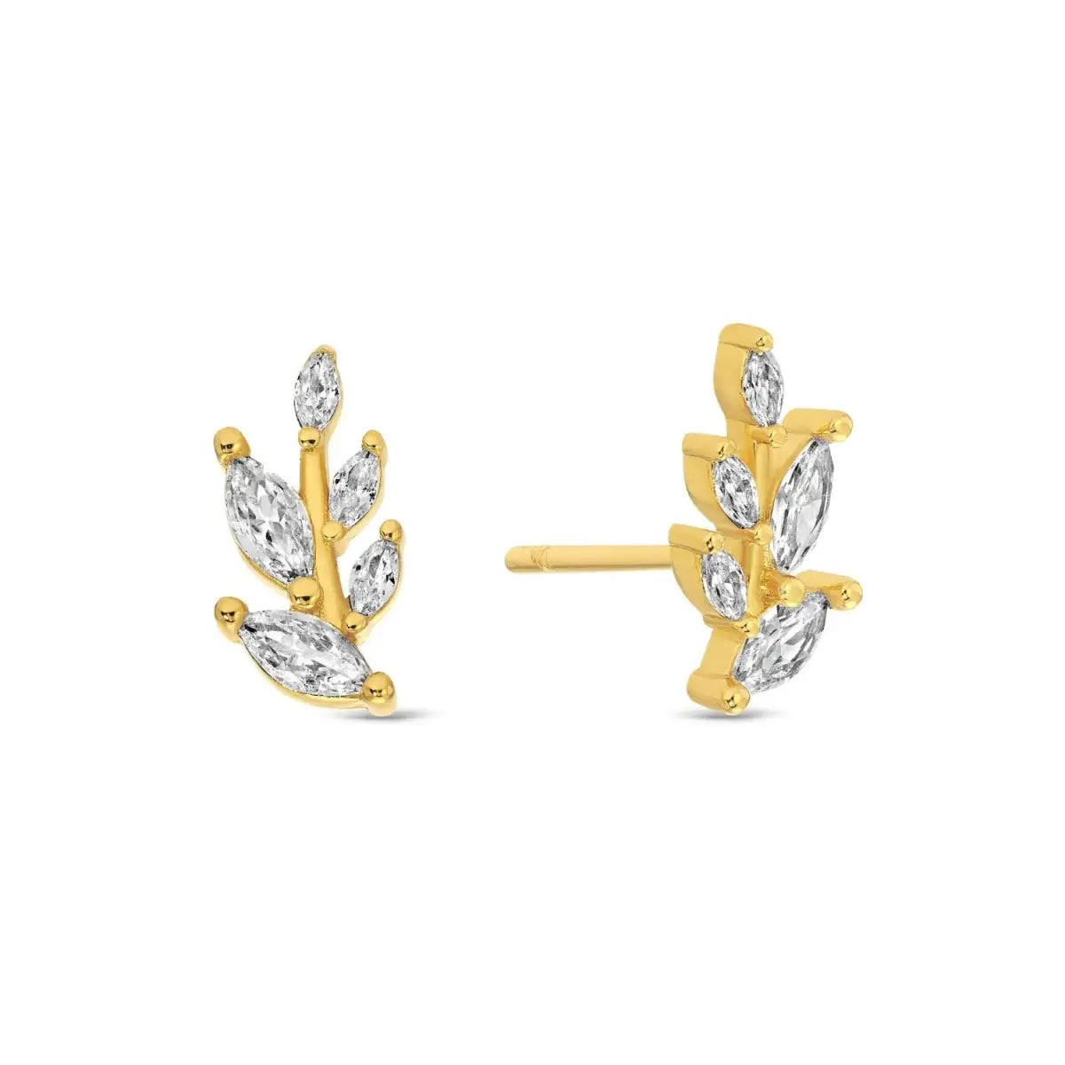 Leaf Stud Earrings on Velvet Gift Tag - Splendid Iris