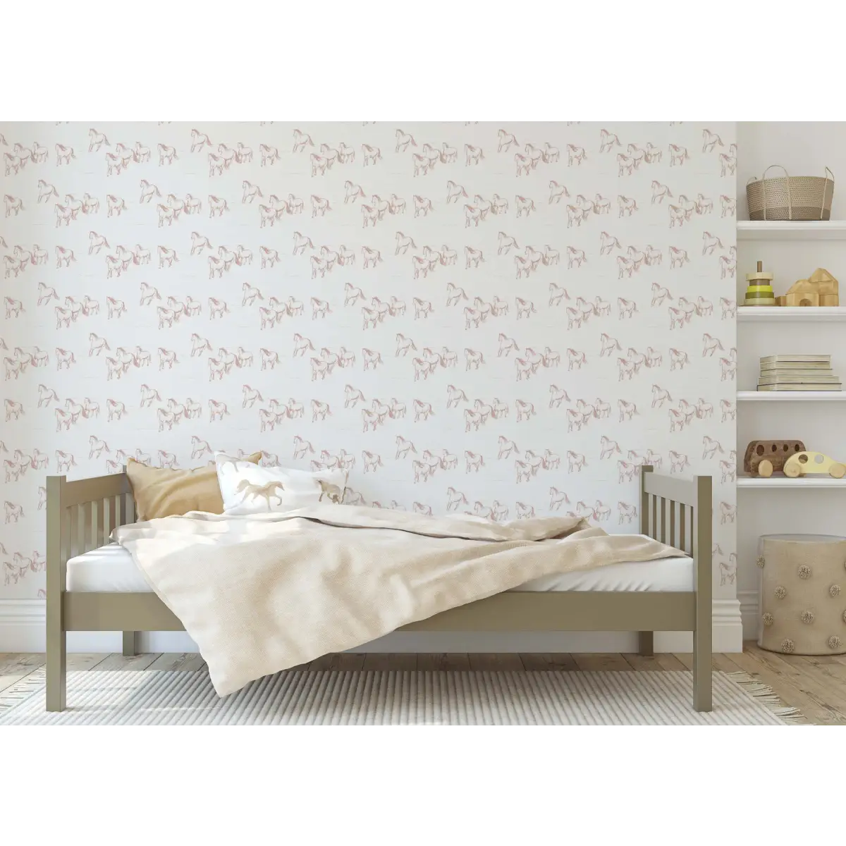 Leander Wallpaper - Horses Galloping for Kids - by Rose Lindo - Loomwell Home Goods