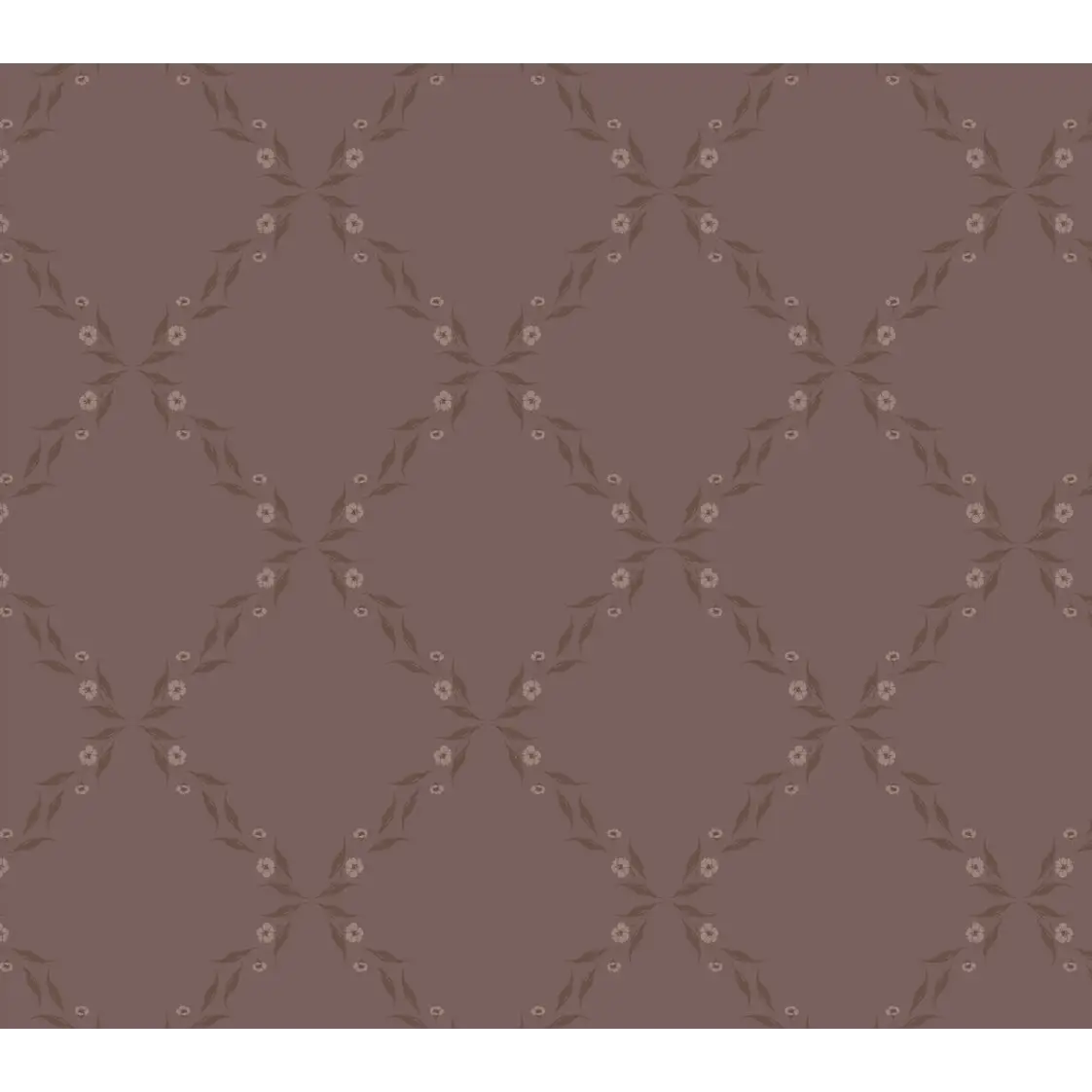 Leela Wallpaper - Subtle Floral Diamond Pattern - by Katie Burt Art - Sample 1 foot by 1 foot / Wine - Loomwell Home