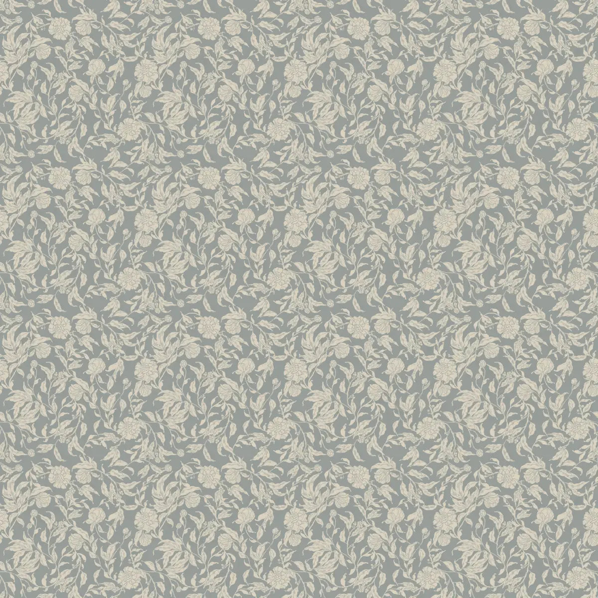 Leighton Wallpaper - Subtle Floral - by The Fibery - Sample 1 foot by 1 foot / Blue Gray - Loomwell Home Goods