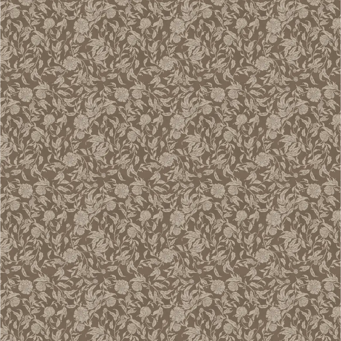 Leighton Wallpaper - Subtle Floral - by The Fibery - Sample 1 foot by 1 foot / Dark Neutral - Loomwell Home Goods