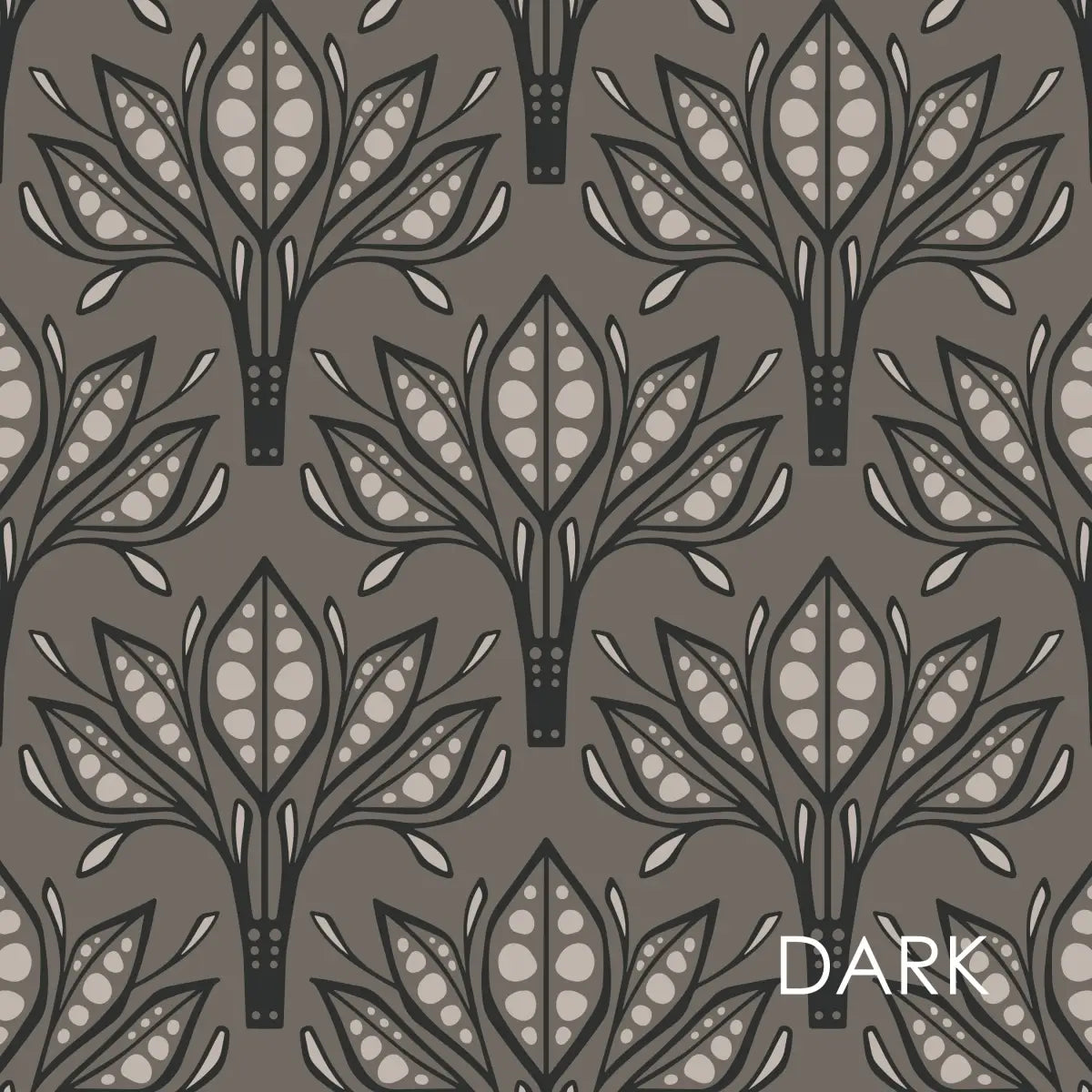 Leilani Wallpaper - Lotus Fans - by Erin Silliman Designs - Sample 1 foot by 1 foot / Dark - Loomwell Home Goods