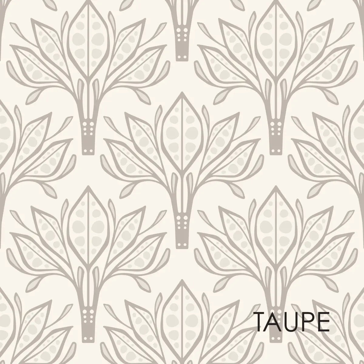 Leilani Wallpaper - Lotus Fans - by Erin Silliman Designs - Sample 1 foot by 1 foot / Taupe - Loomwell Home Goods
