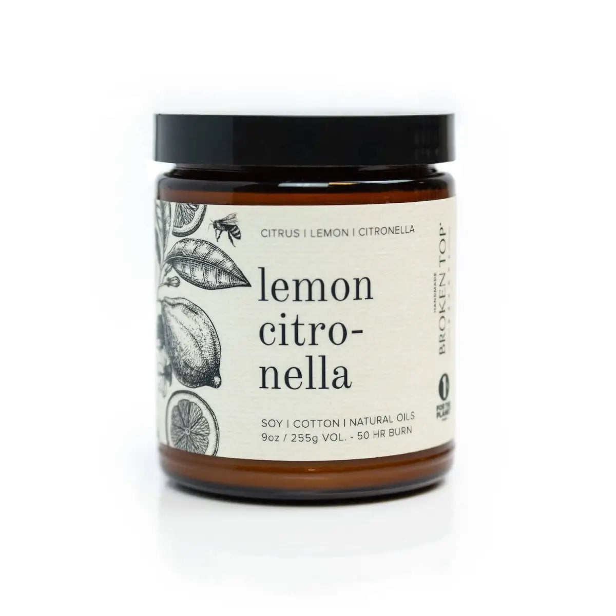 Lemon Citronella Soy Candle - Mosquito Repellent - Broken Top Brands