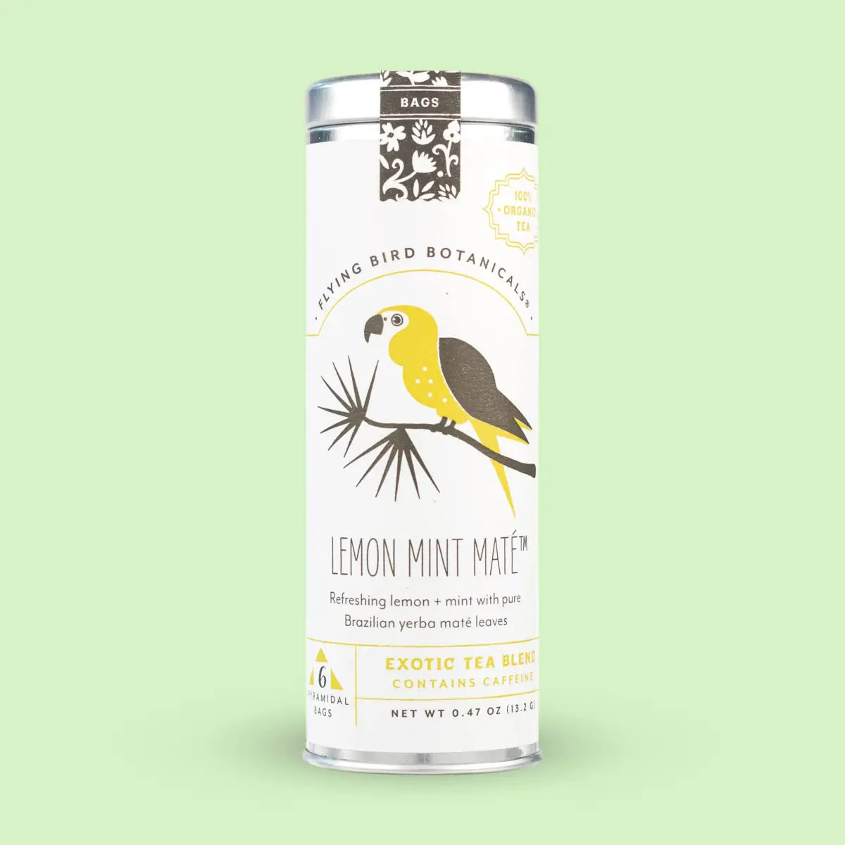Lemon Mint Maté – 6 Tea Bag Tin - Flying Bird Botanicals