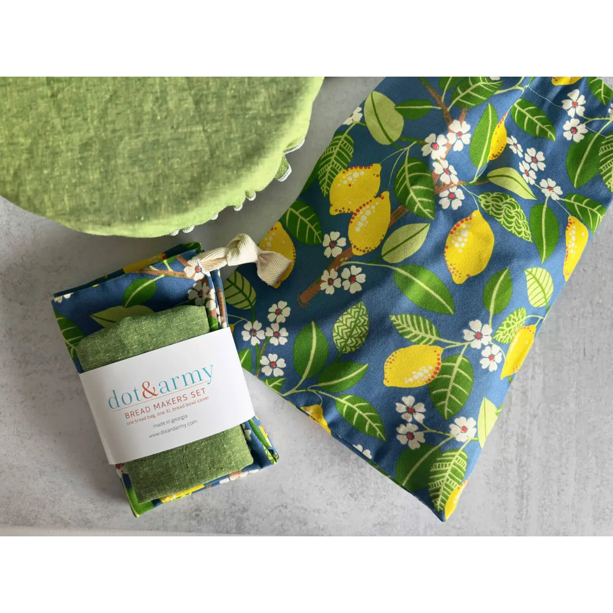Bread Makers Set - Lemon Orchard - Bread Bag and Bowl Cover - Dot and Army