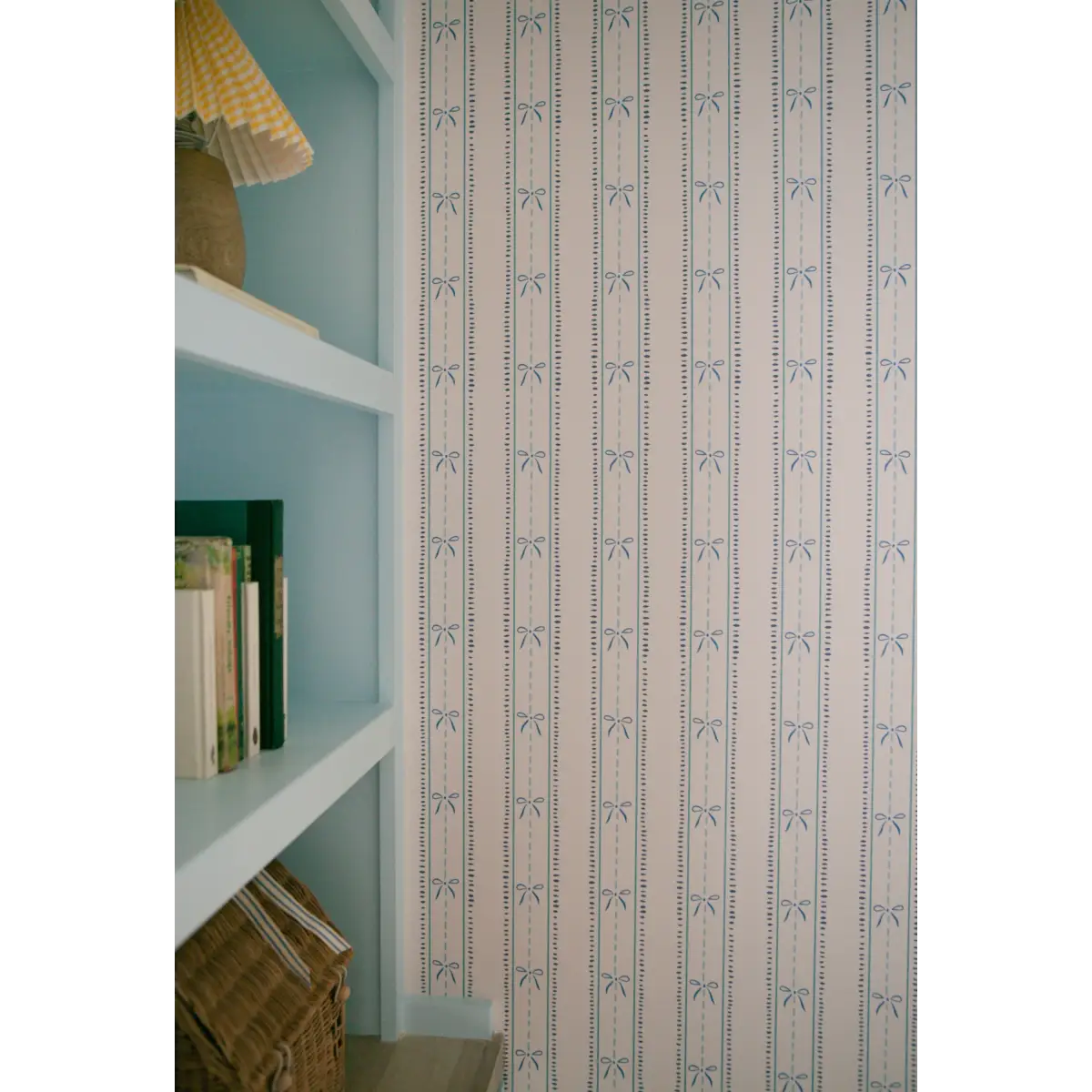 Lena Wallpaper - Bows in Stripes - by House of Haricot - Loomwell Home Goods