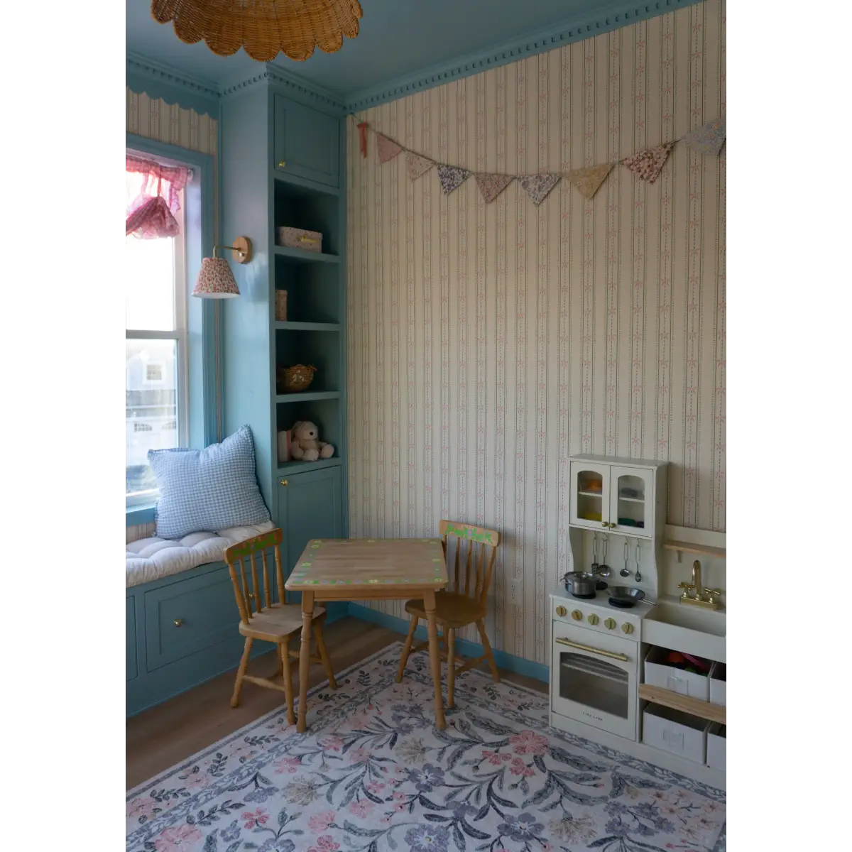 Lena Wallpaper - Bows in Stripes - by House of Haricot - Loomwell Home Goods